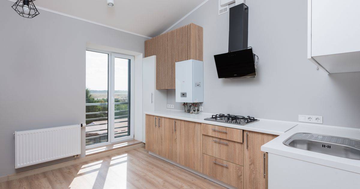 Modern kitchen with built-in home appliances